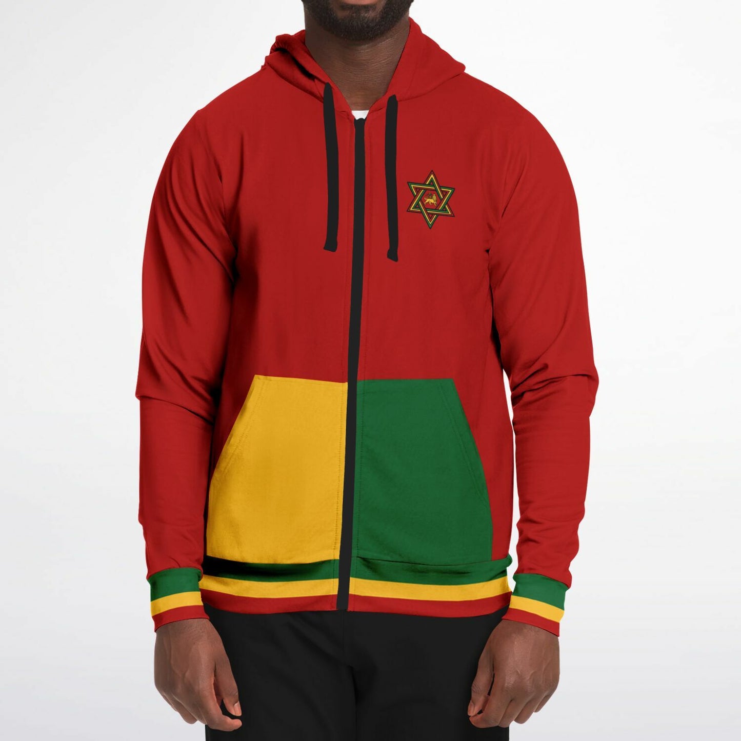 Rasta Lion Of Judah Casual Zip Up Hoodie