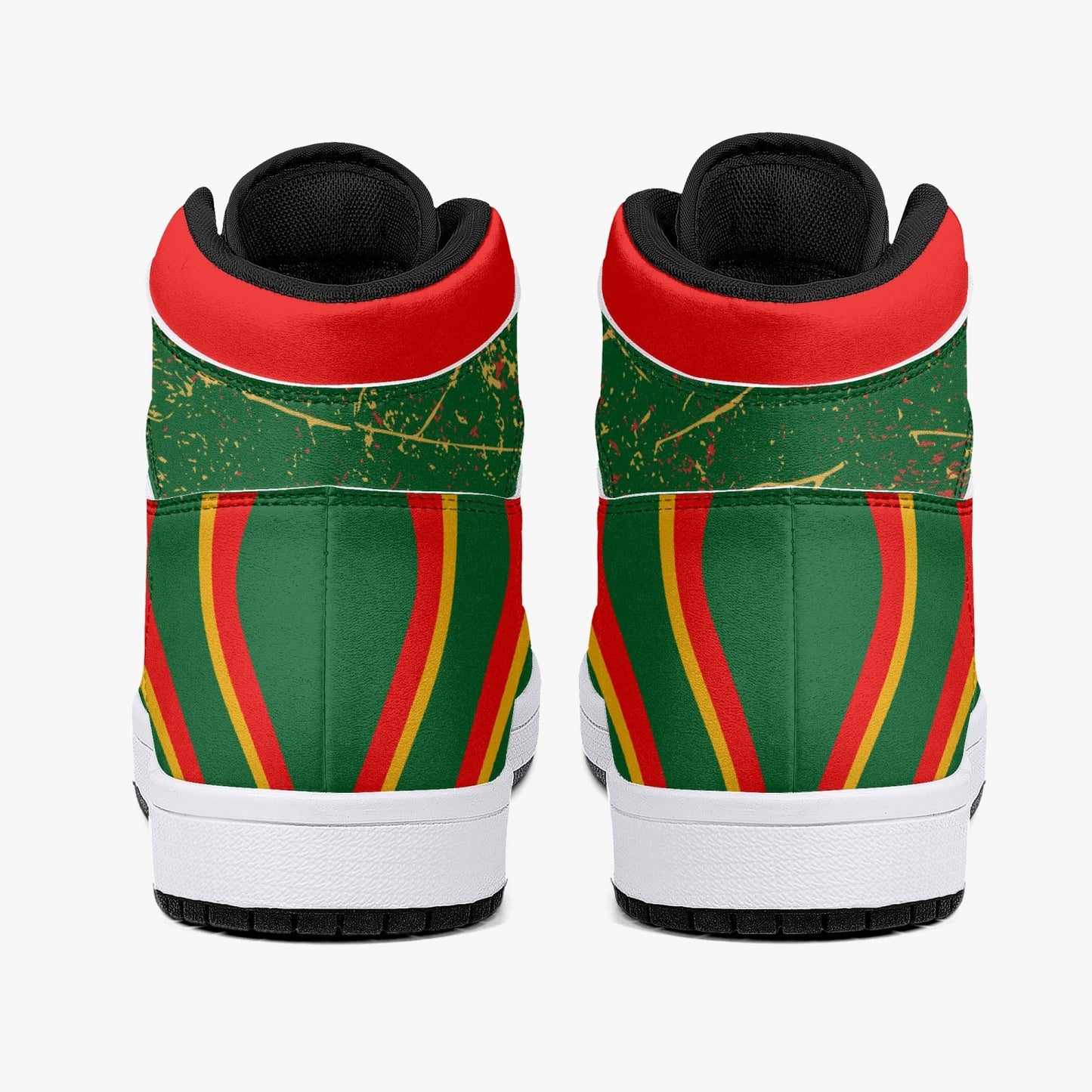 Rasta Shoes Lion of Judah Hightop Basketball Sneakers - Green