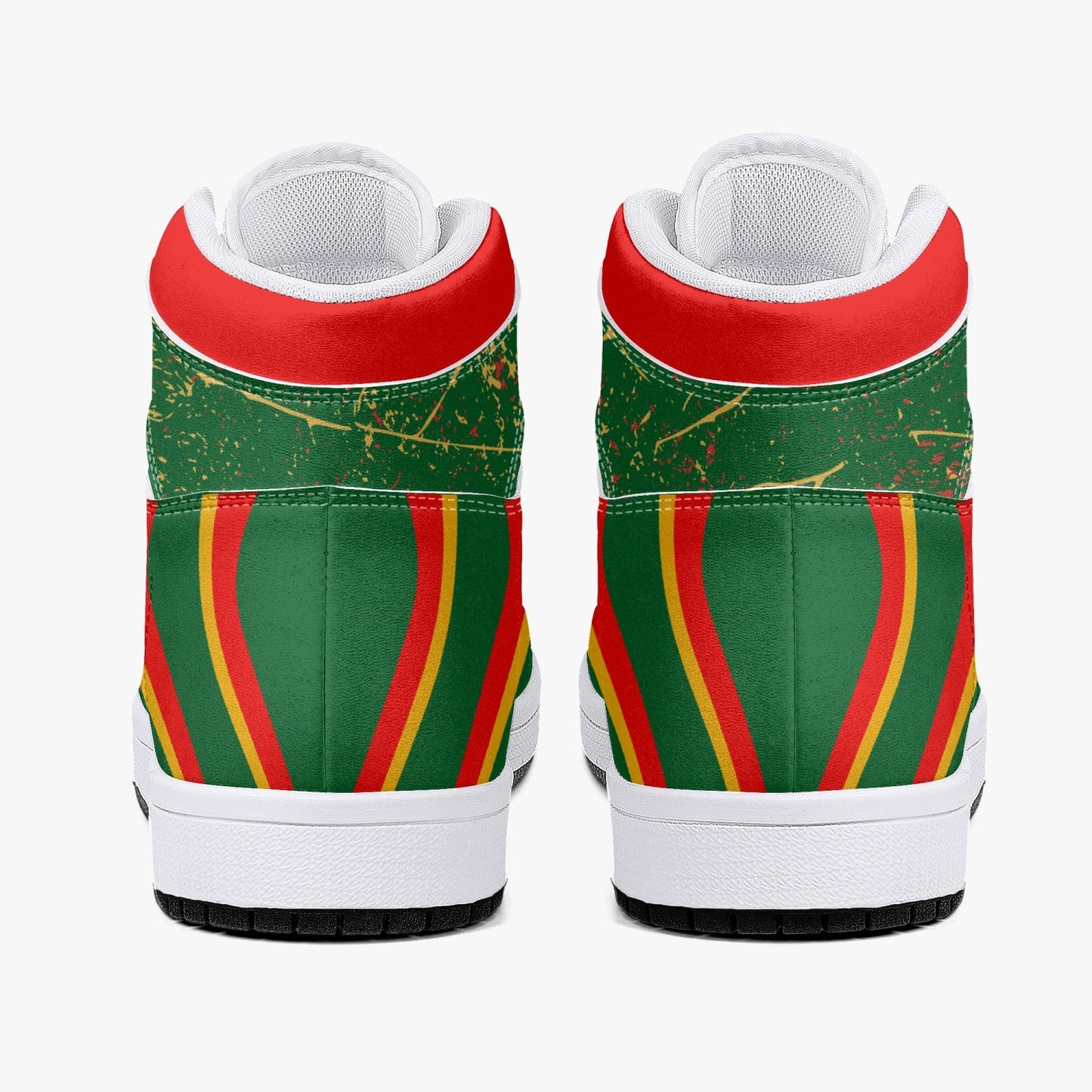 Rasta Shoes Lion of Judah Hightop Basketball Sneakers - Green