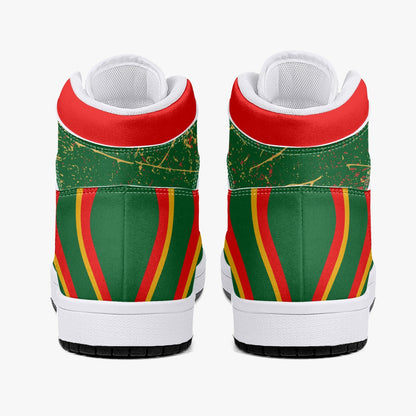 Rasta Shoes Lion of Judah Hightop Basketball Sneakers - Green