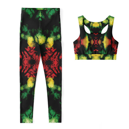 Rasta Haze Padded Sports Bra & Leggings Set