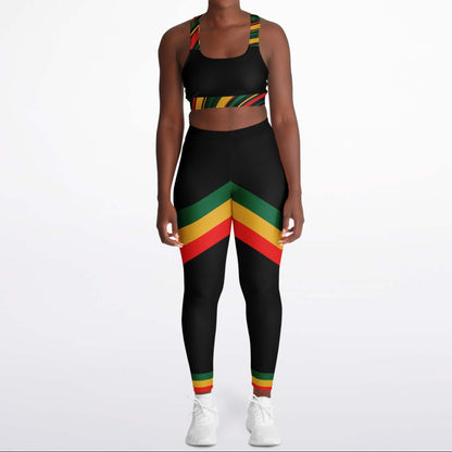 Rasta Padded Sports Bra & Leggings Set