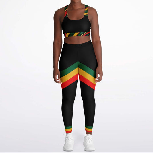 Rasta Padded Sports Bra & Leggings Set