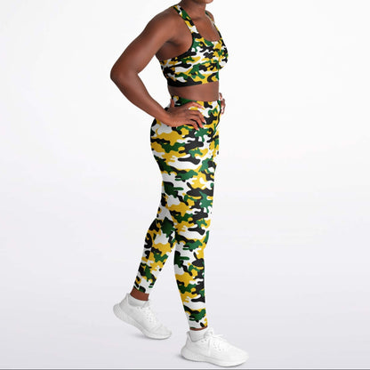 Jamaica Camo Padded Sports Bra & Leggings Set