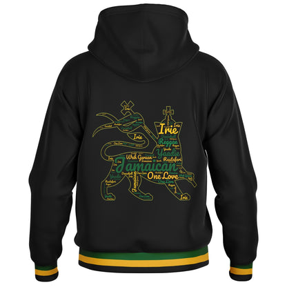 Jamaica Lion Of Judah Hooded Baseball Jacket