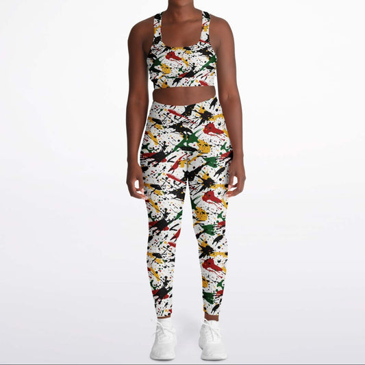 Rasta Padded Sports Bra & Leggings Set