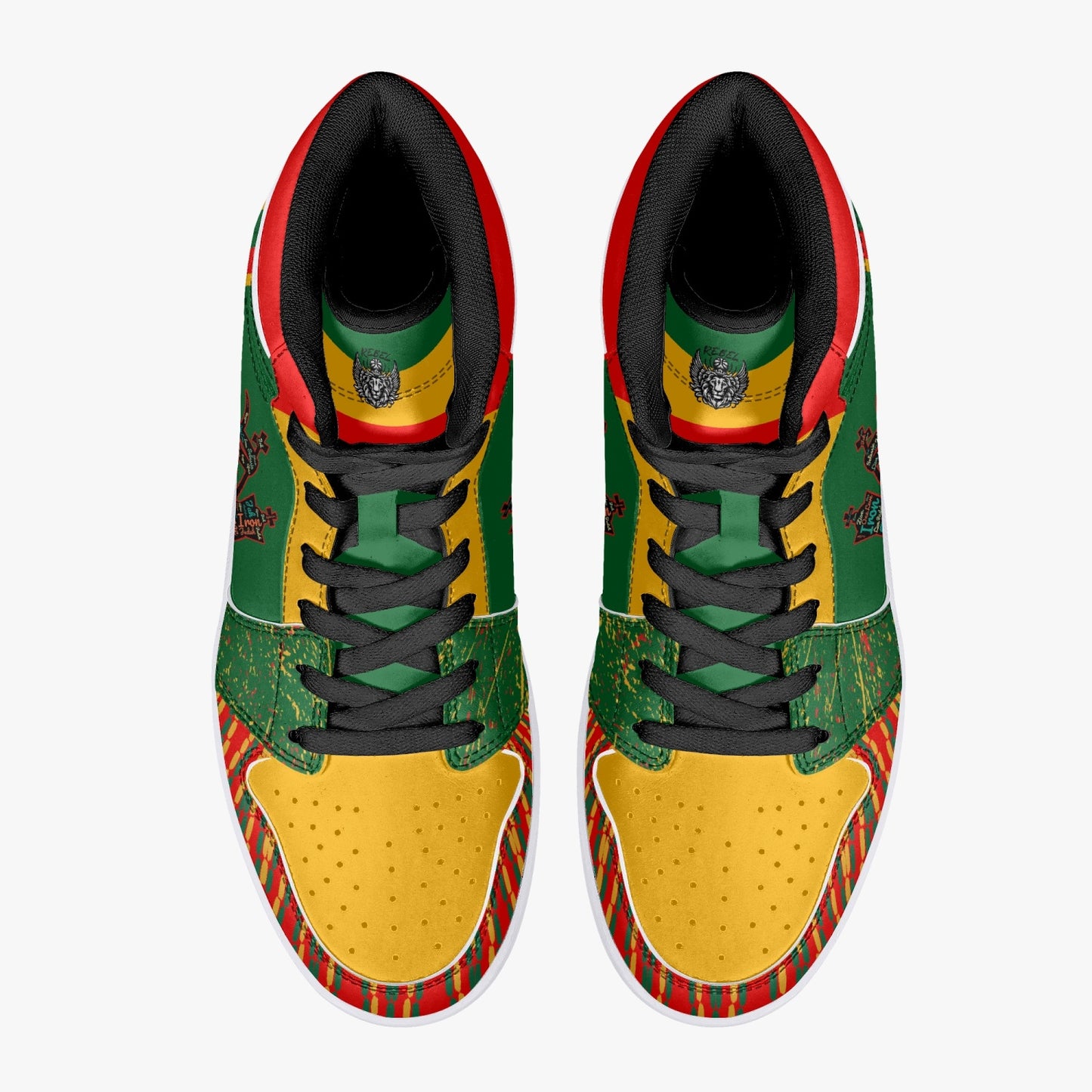 Rasta Shoes Lion of Judah Hightop Basketball Sneakers - Green