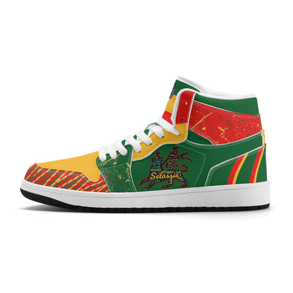 Lion of Judah Rasta Shoes - Green High Tops