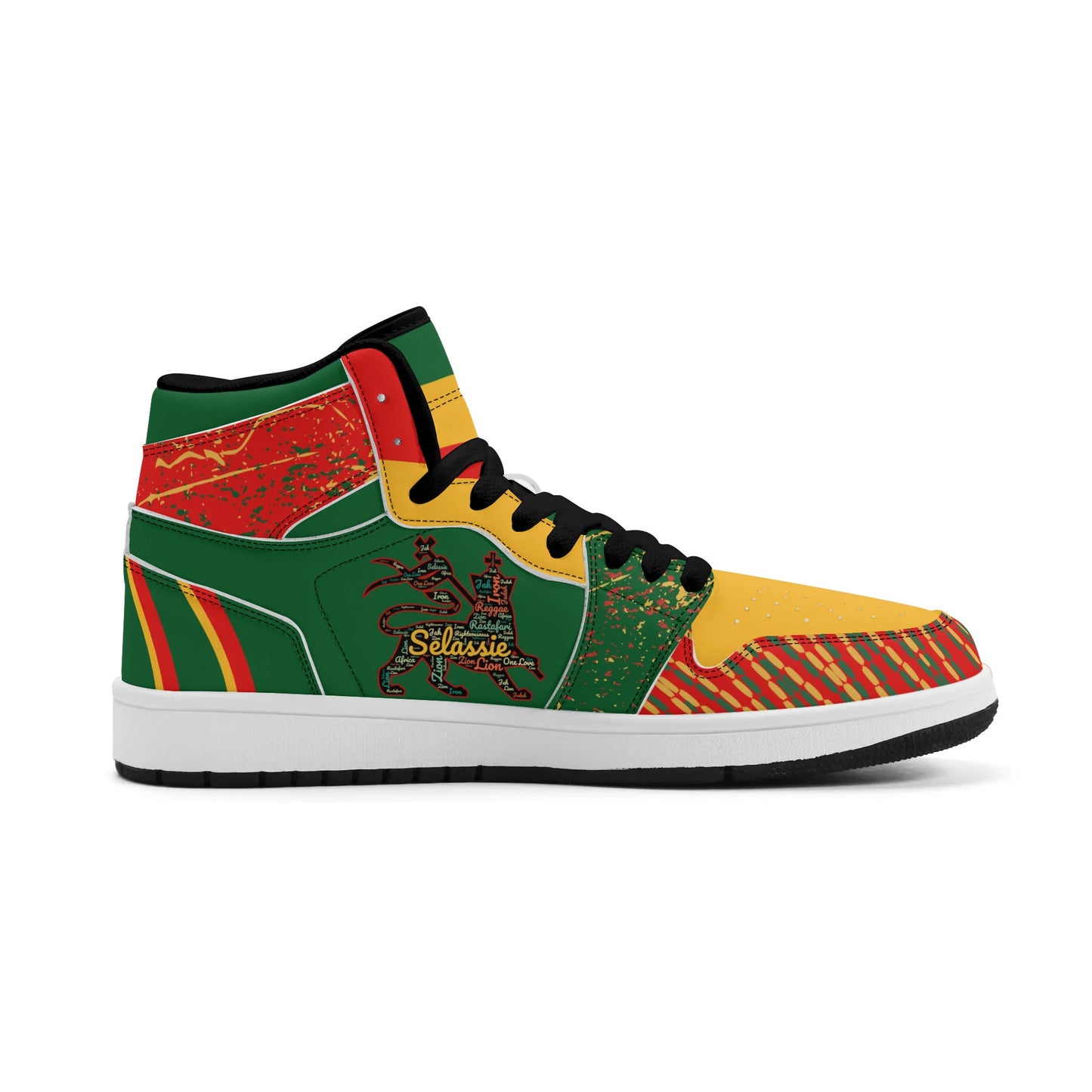 Lion of Judah Rasta Shoes - Green High Tops