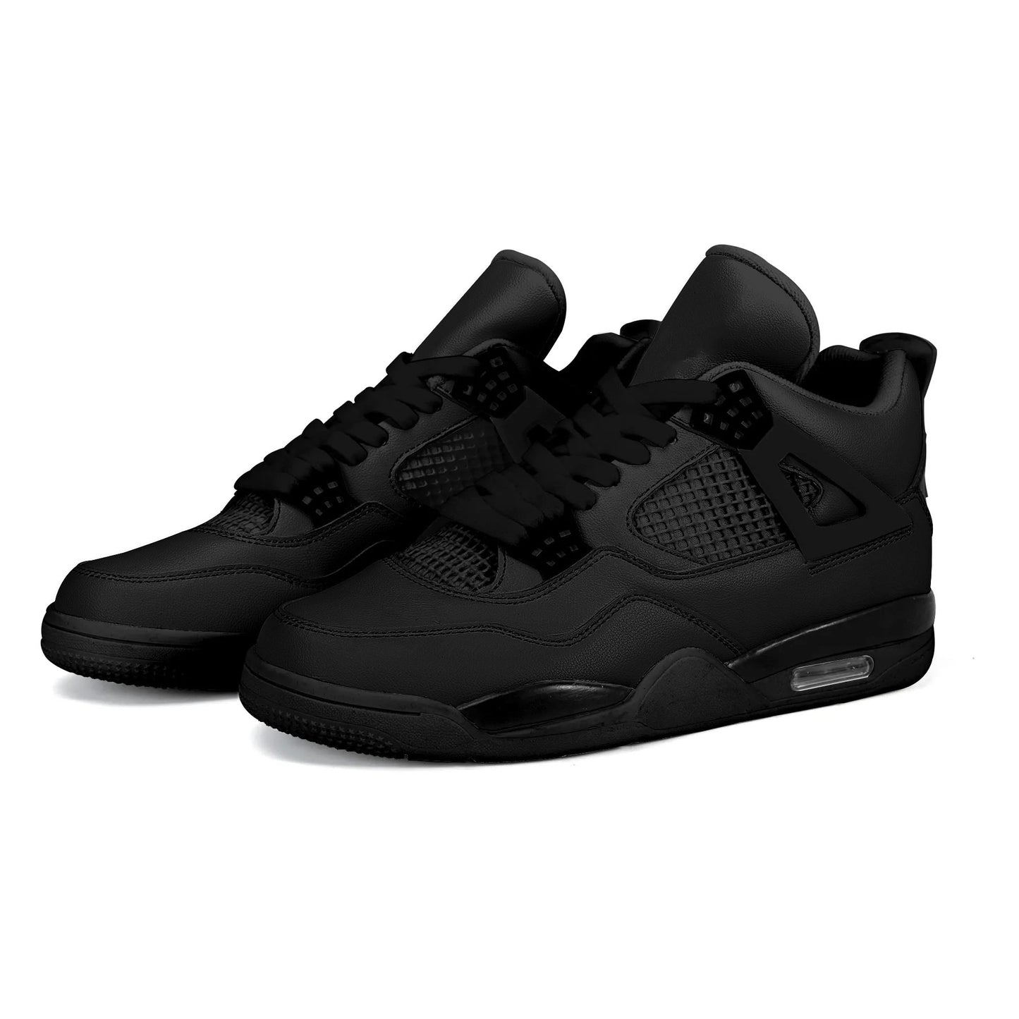 All Black Solid Sneakers