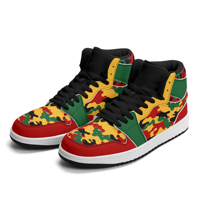 Rasta Shoes - Camo Basketball Sneakers