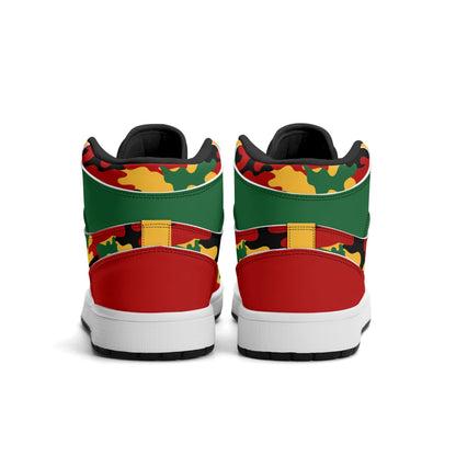 Rasta Shoes - Camo Basketball Sneakers