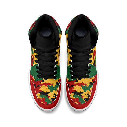Rasta Shoes - Camo Basketball Sneakers