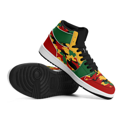 Rasta Shoes - Camo Basketball Sneakers