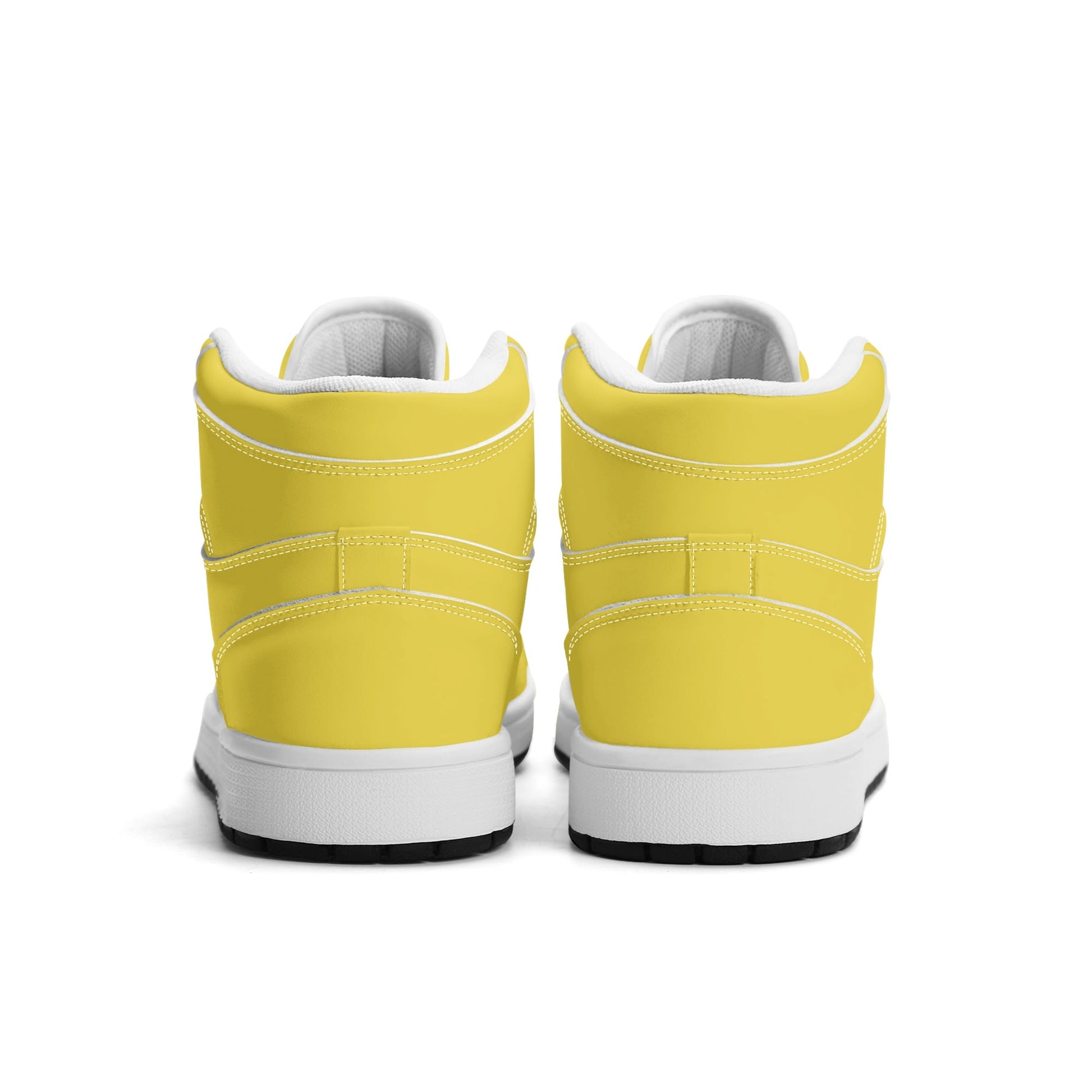 Solid marigold yellow Jamrock High high top sneakers, tonal yellow laces and white midsole
