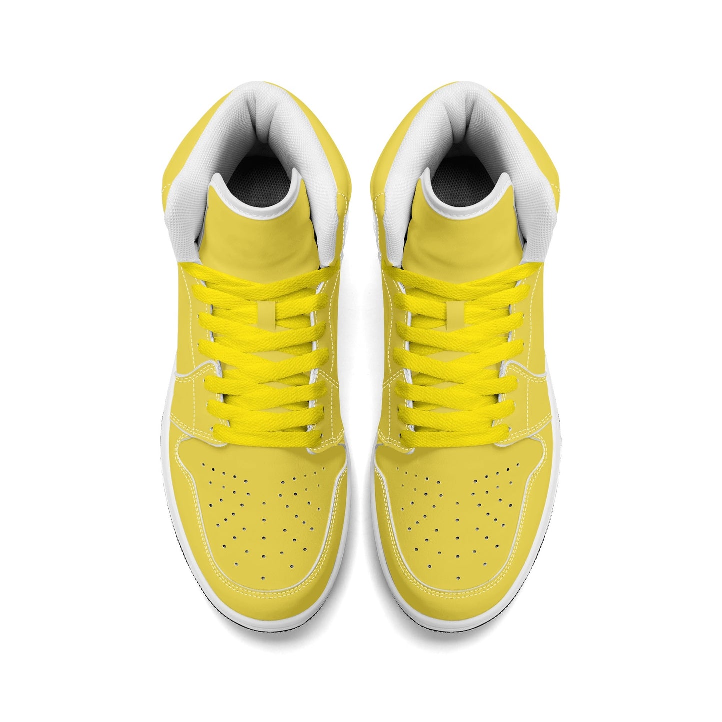 Solid marigold yellow Jamrock High high top sneakers, tonal yellow laces and white midsole