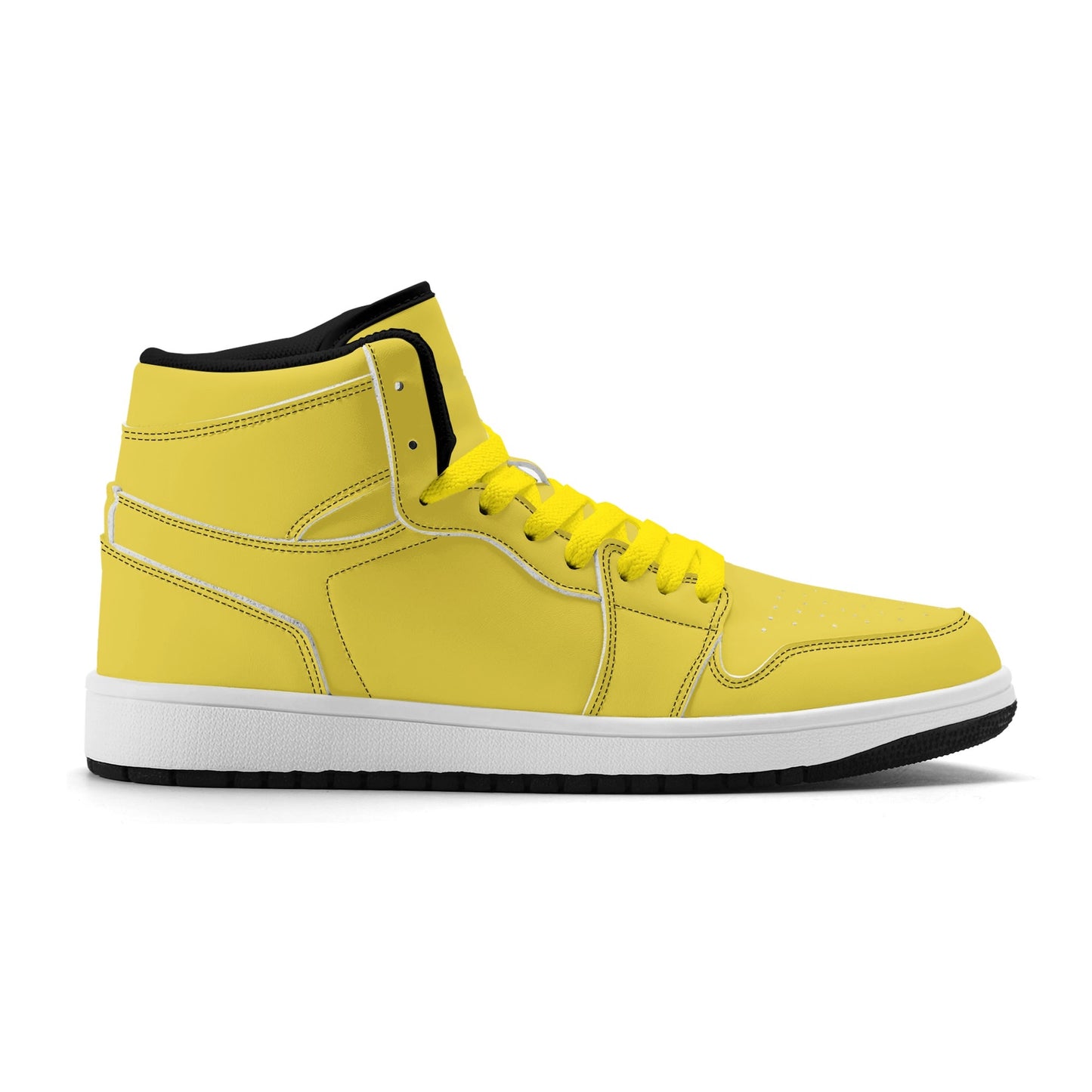 Solid marigold yellow Jamrock High high top sneakers, tonal yellow laces and white midsole
