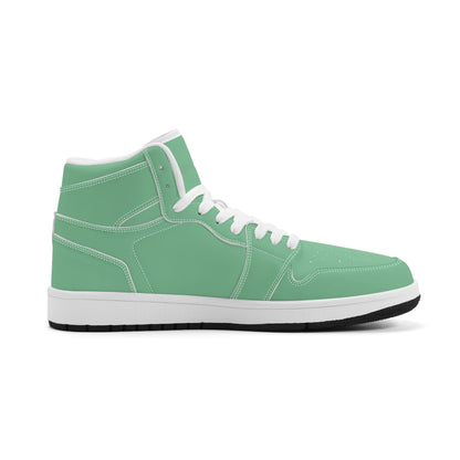 Solid mint green Jamrock High high top sneakers, white laces and white midsole