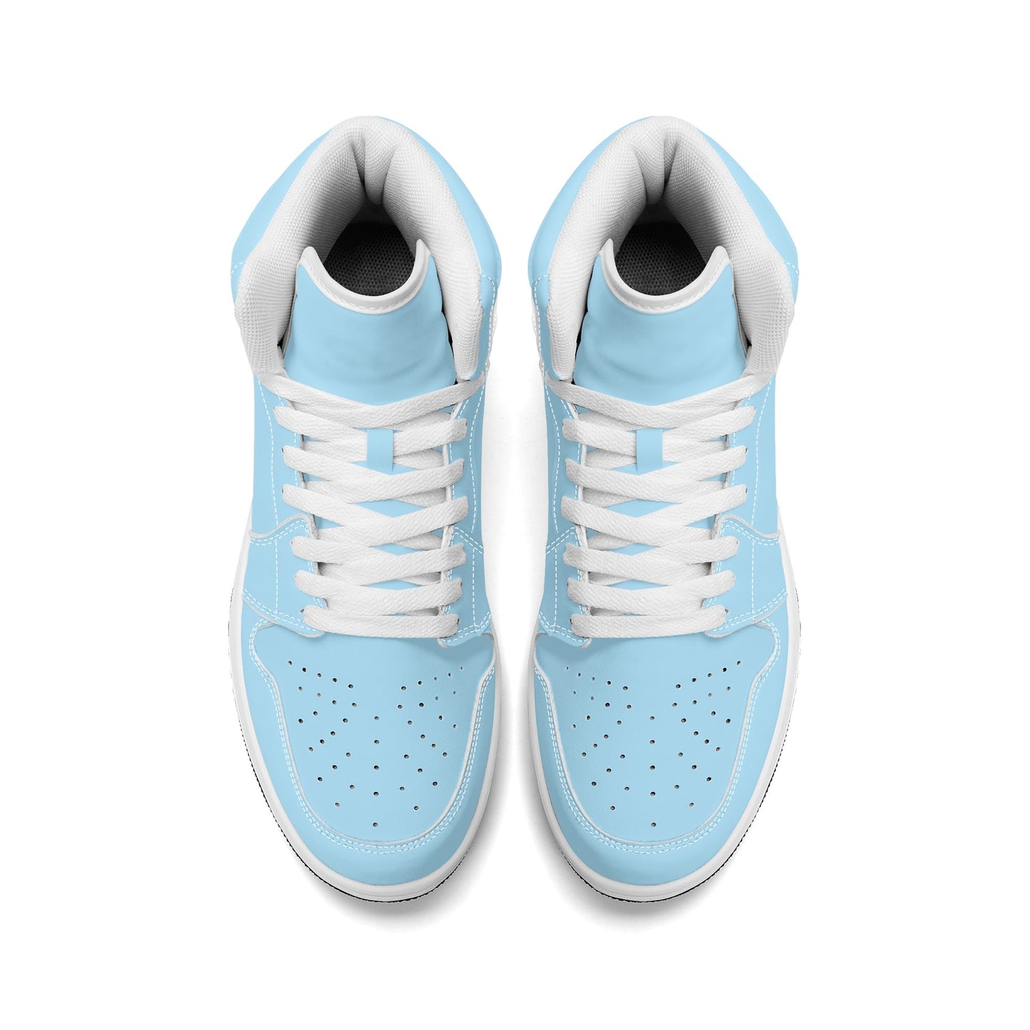 Solid powder blue Jamrock High high top sneakers, white laces and white midsole