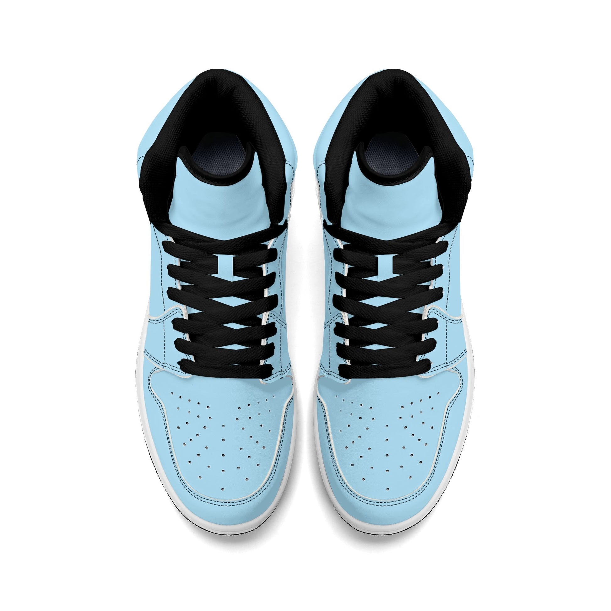 Solid powder blue Jamrock High high top sneakers, white laces and white midsole
