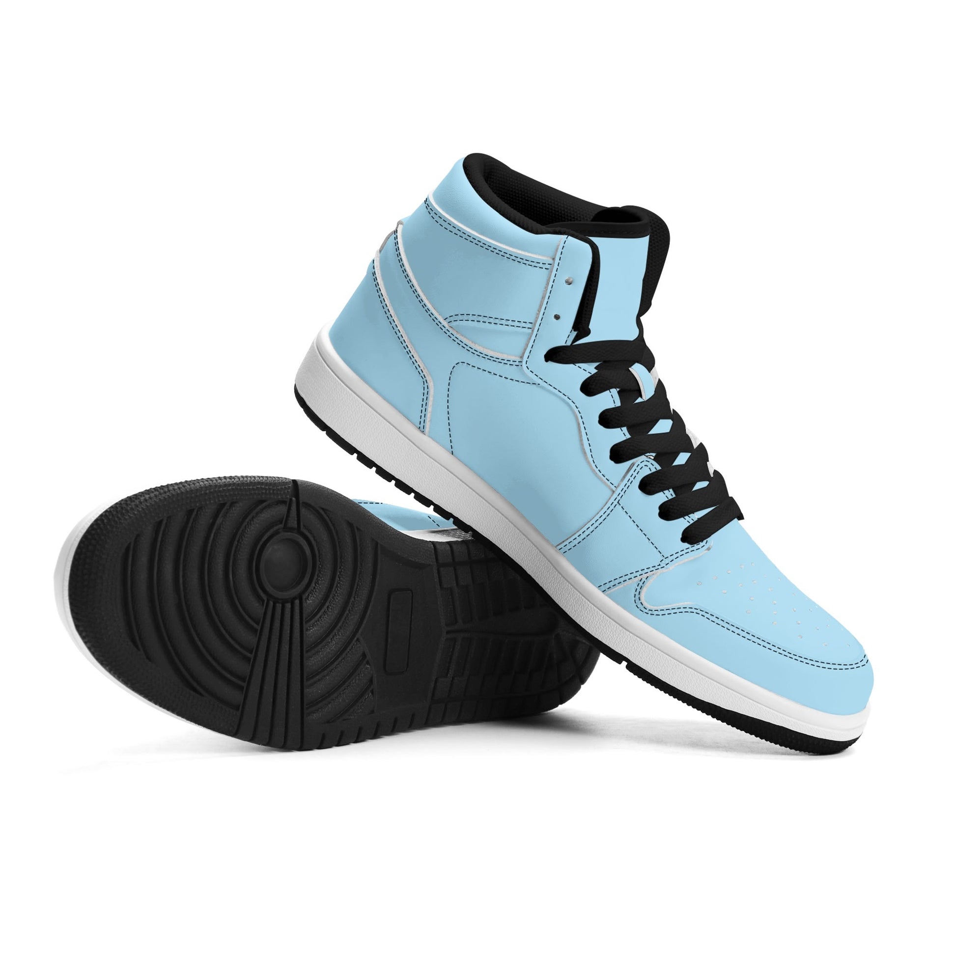 Solid powder blue Jamrock High high top sneakers, white laces and white midsole