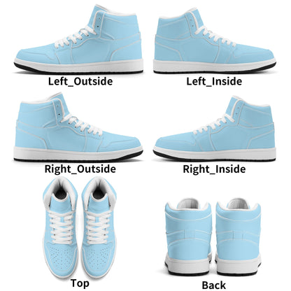 Solid powder blue Jamrock High high top sneakers, white laces and white midsole