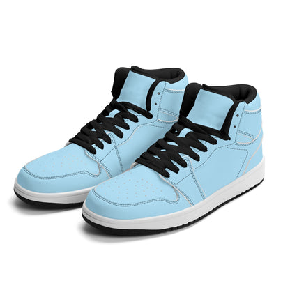 Solid powder blue Jamrock High high top sneakers, white laces and white midsole