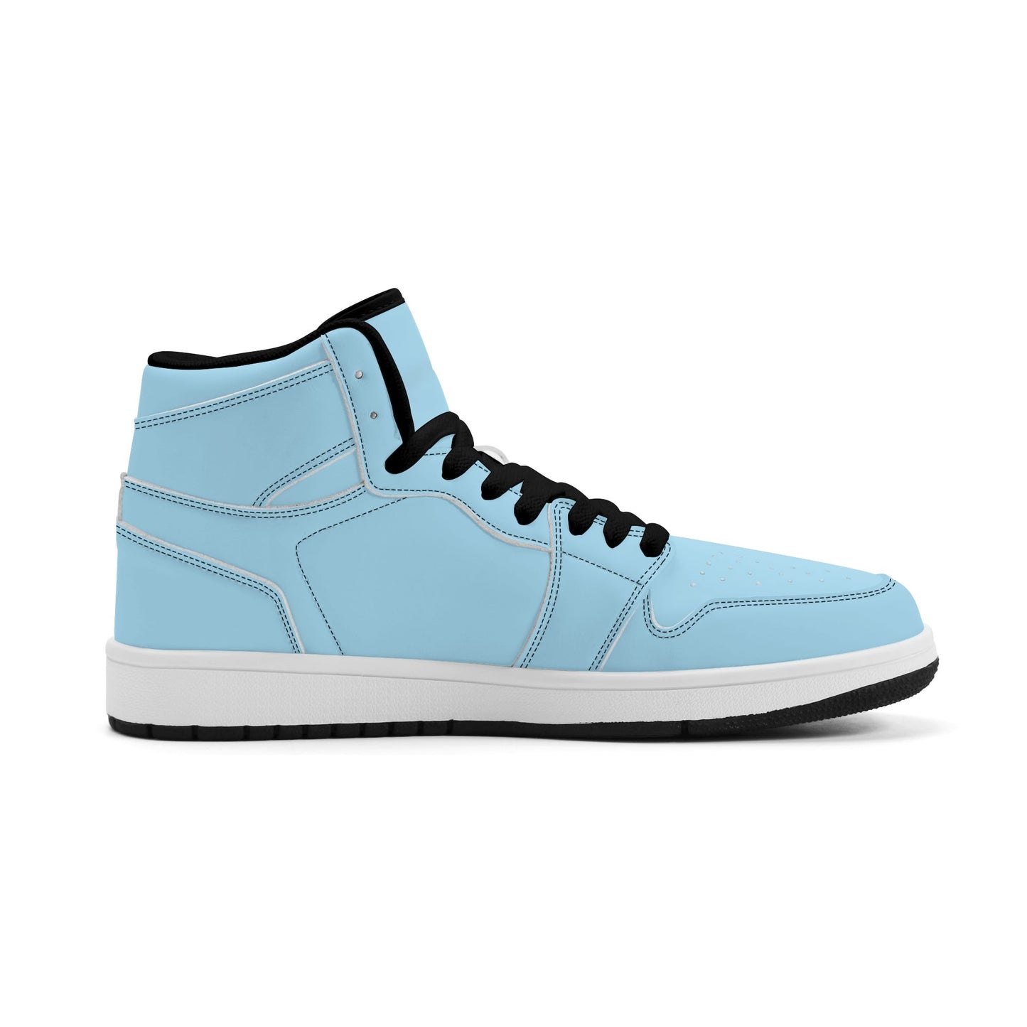 Solid powder blue Jamrock High high top sneakers, white laces and white midsole