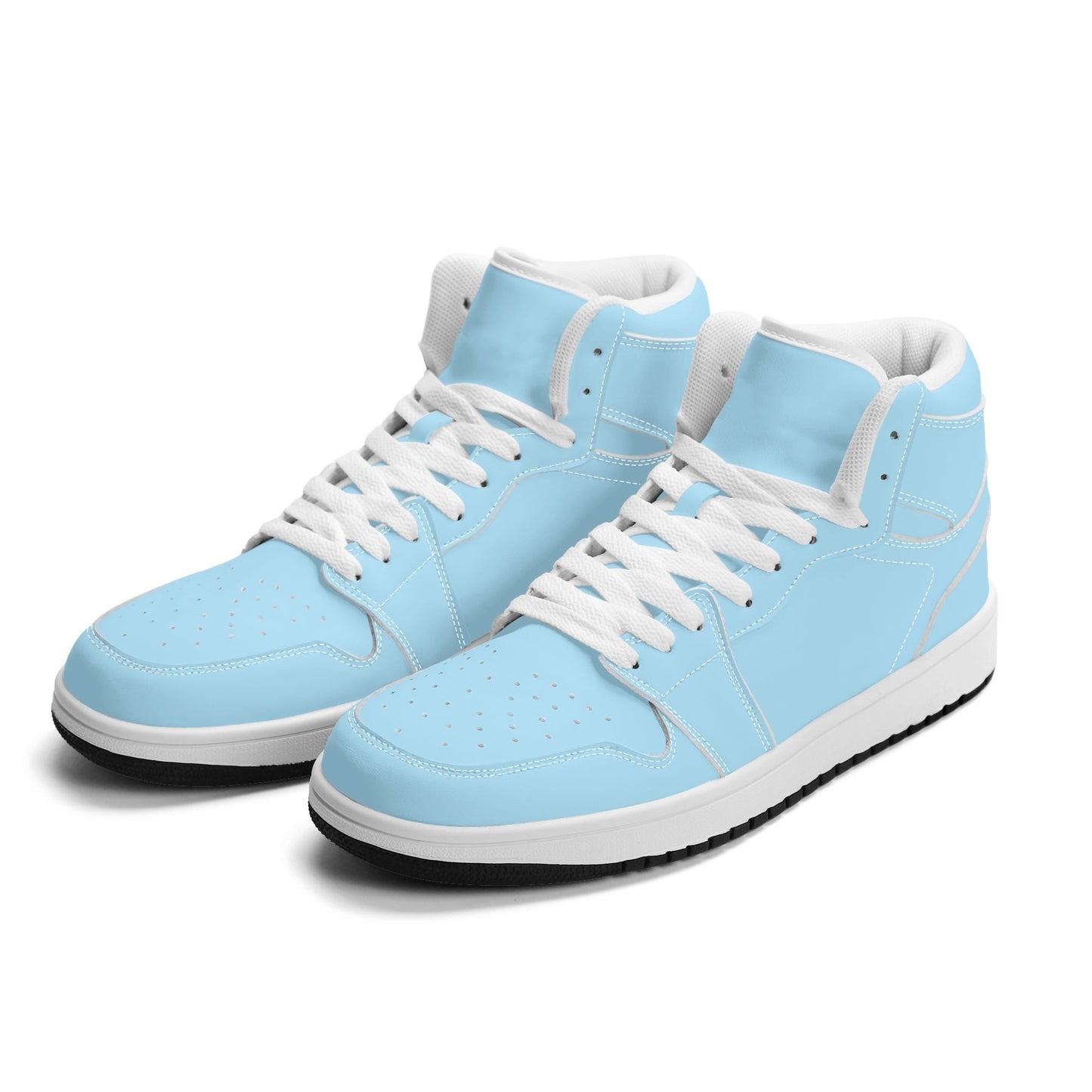 Solid powder blue Jamrock High high top sneakers, white laces and white midsole