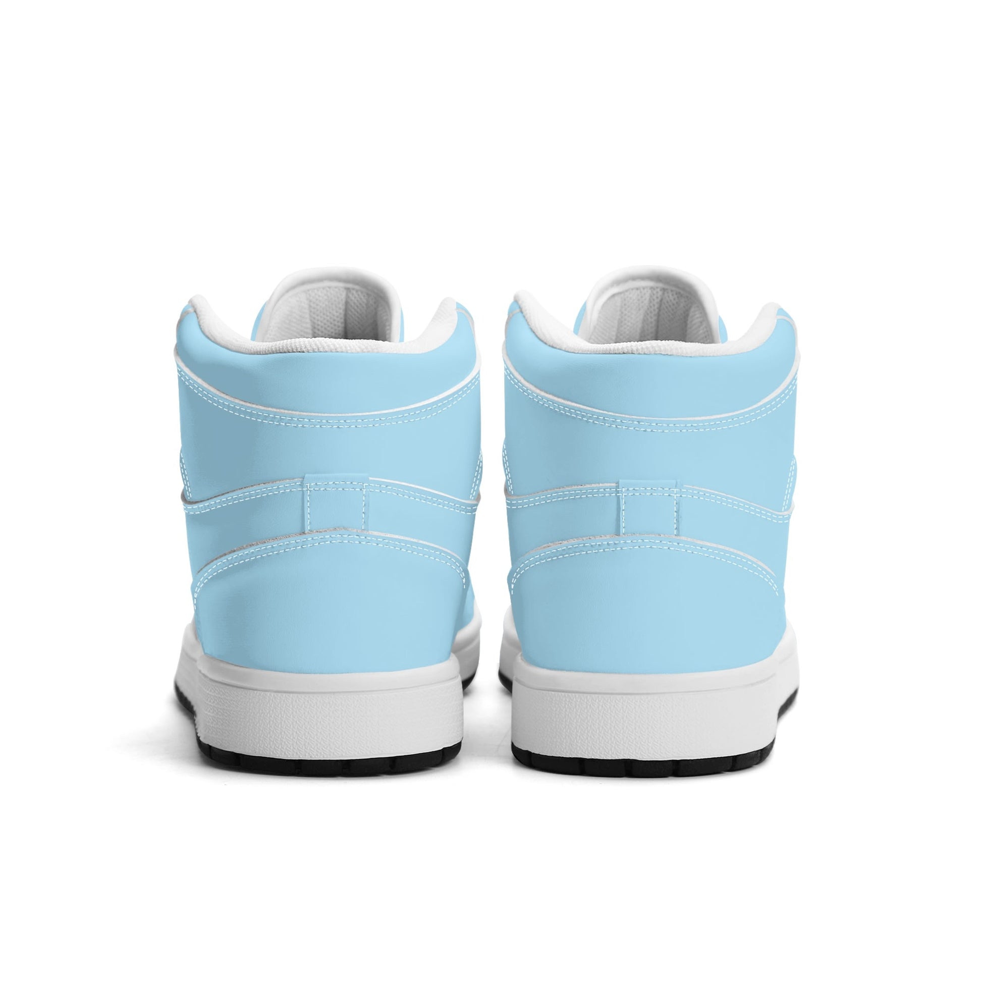 Solid powder blue Jamrock High high top sneakers, white laces and white midsole
