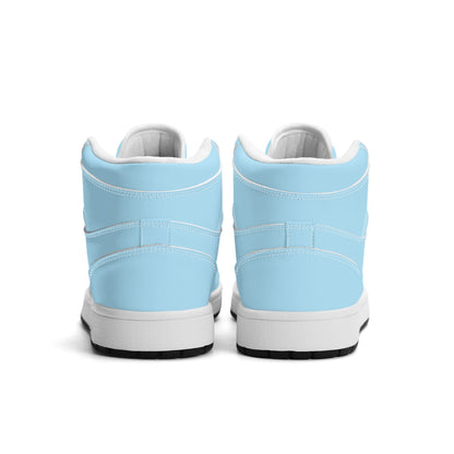 Solid powder blue Jamrock High high top sneakers, white laces and white midsole