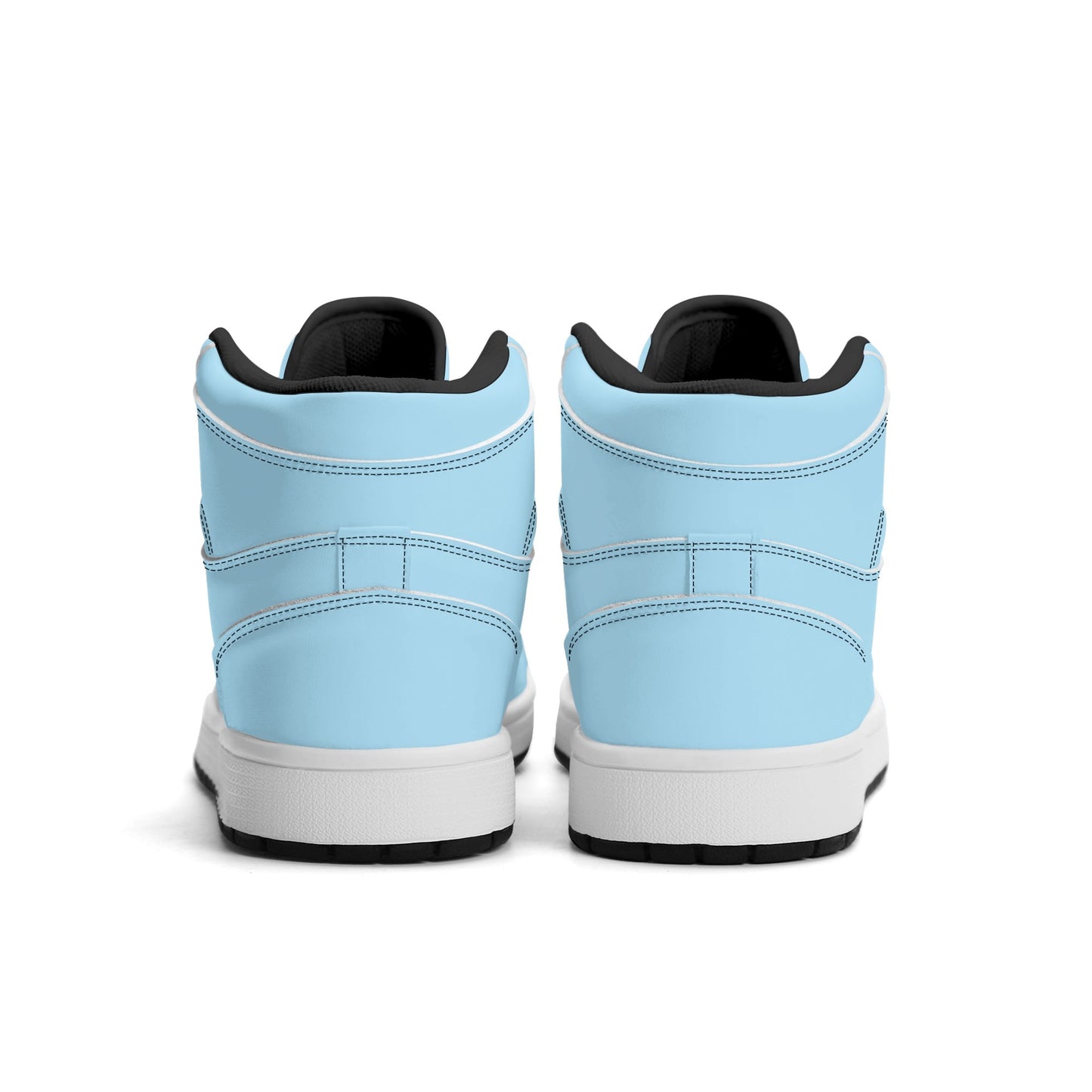 Solid powder blue Jamrock High high top sneakers, white laces and white midsole