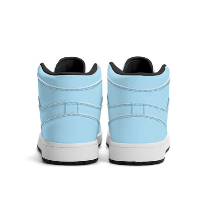 Solid powder blue Jamrock High high top sneakers, white laces and white midsole