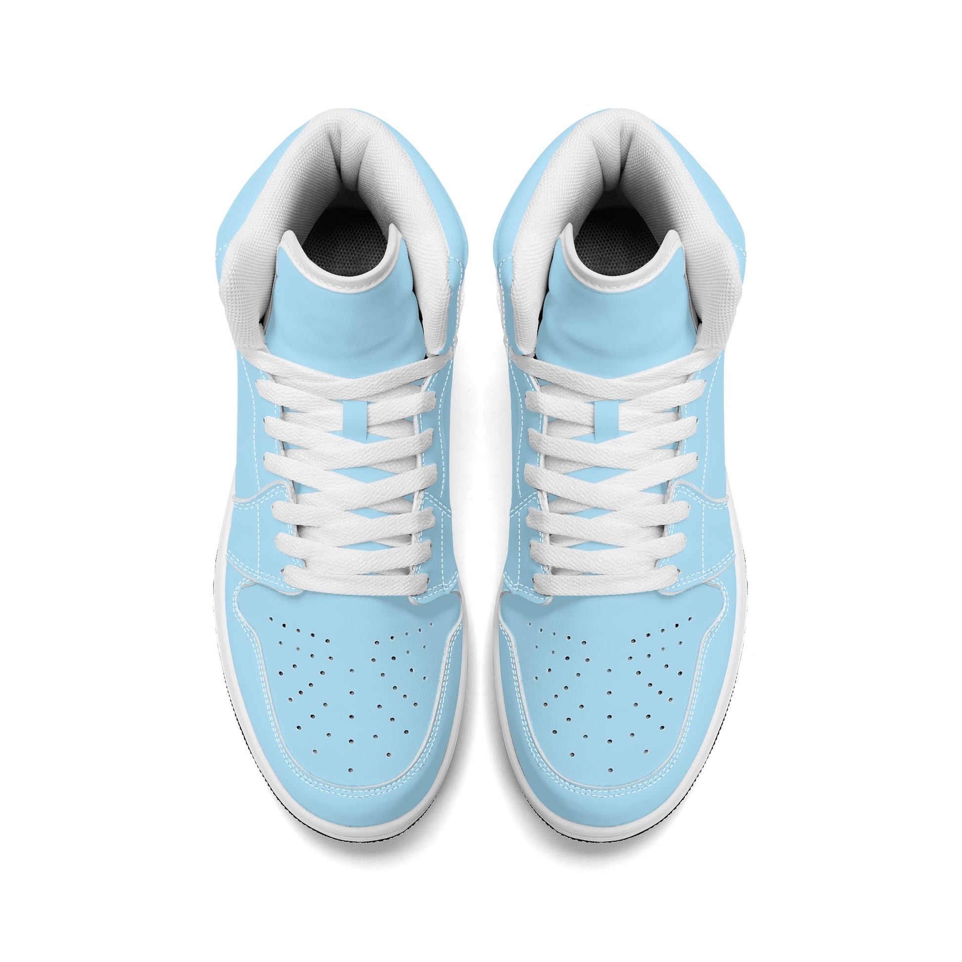 Solid powder blue Jamrock High high top sneakers, white laces and white midsole