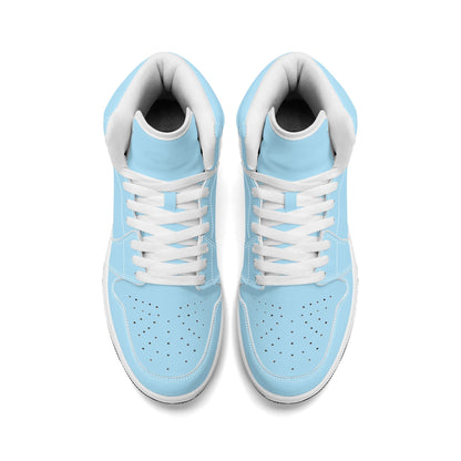 Solid powder blue Jamrock High high top sneakers, white laces and white midsole