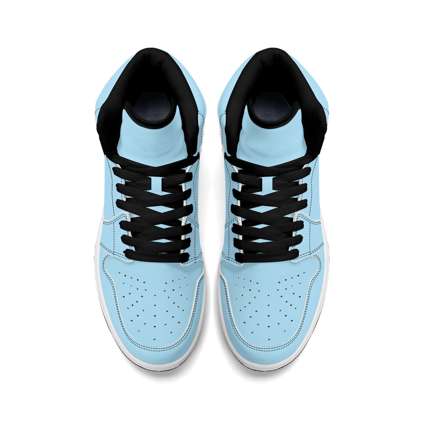 Solid powder blue Jamrock High high top sneakers, white laces and white midsole