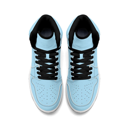 Solid powder blue Jamrock High high top sneakers, white laces and white midsole