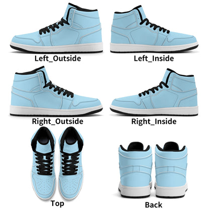 Solid powder blue Jamrock High high top sneakers, white laces and white midsole