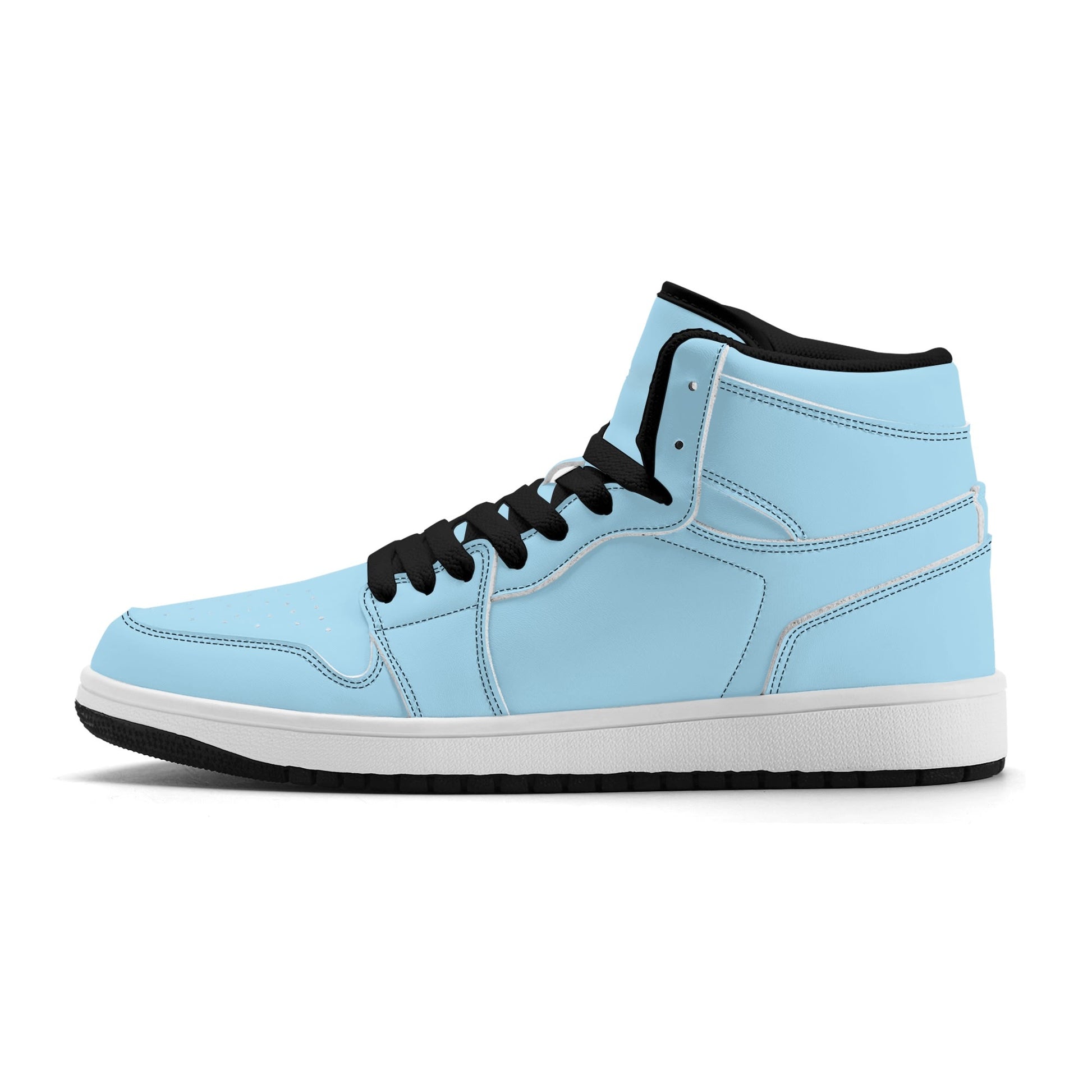 Solid powder blue Jamrock High high top sneakers, white laces and white midsole