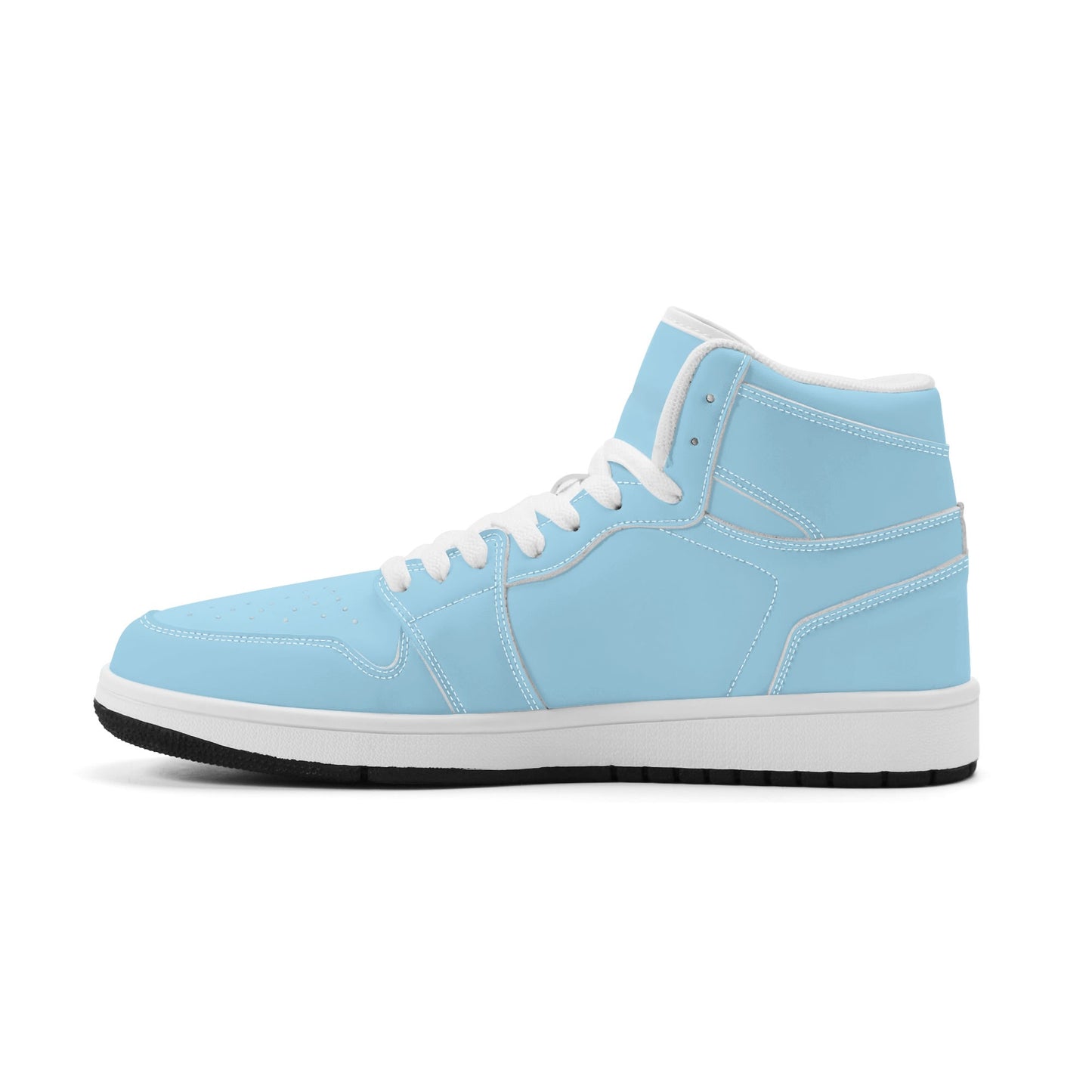 Solid powder blue Jamrock High high top sneakers, white laces and white midsole