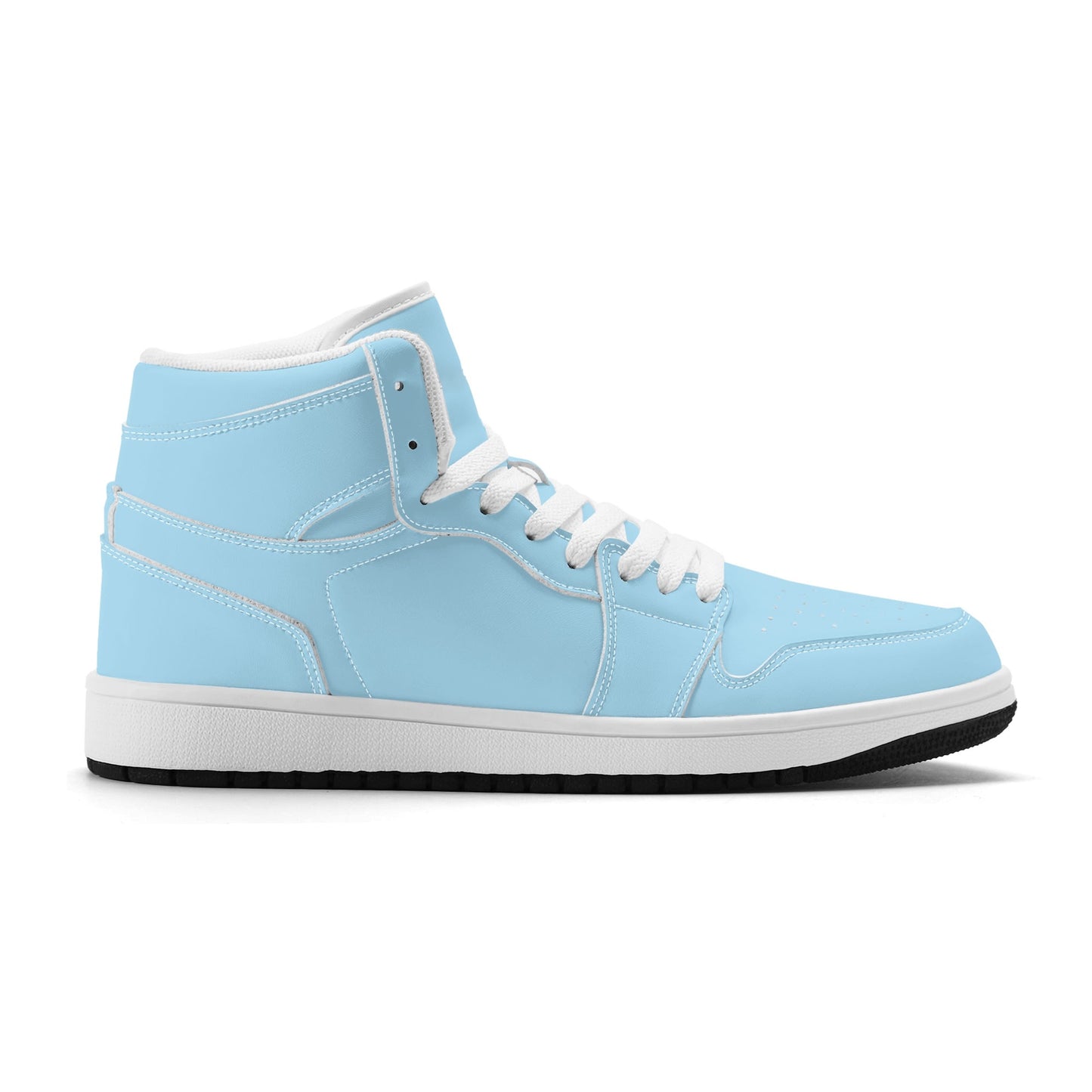 Solid powder blue Jamrock High high top sneakers, white laces and white midsole