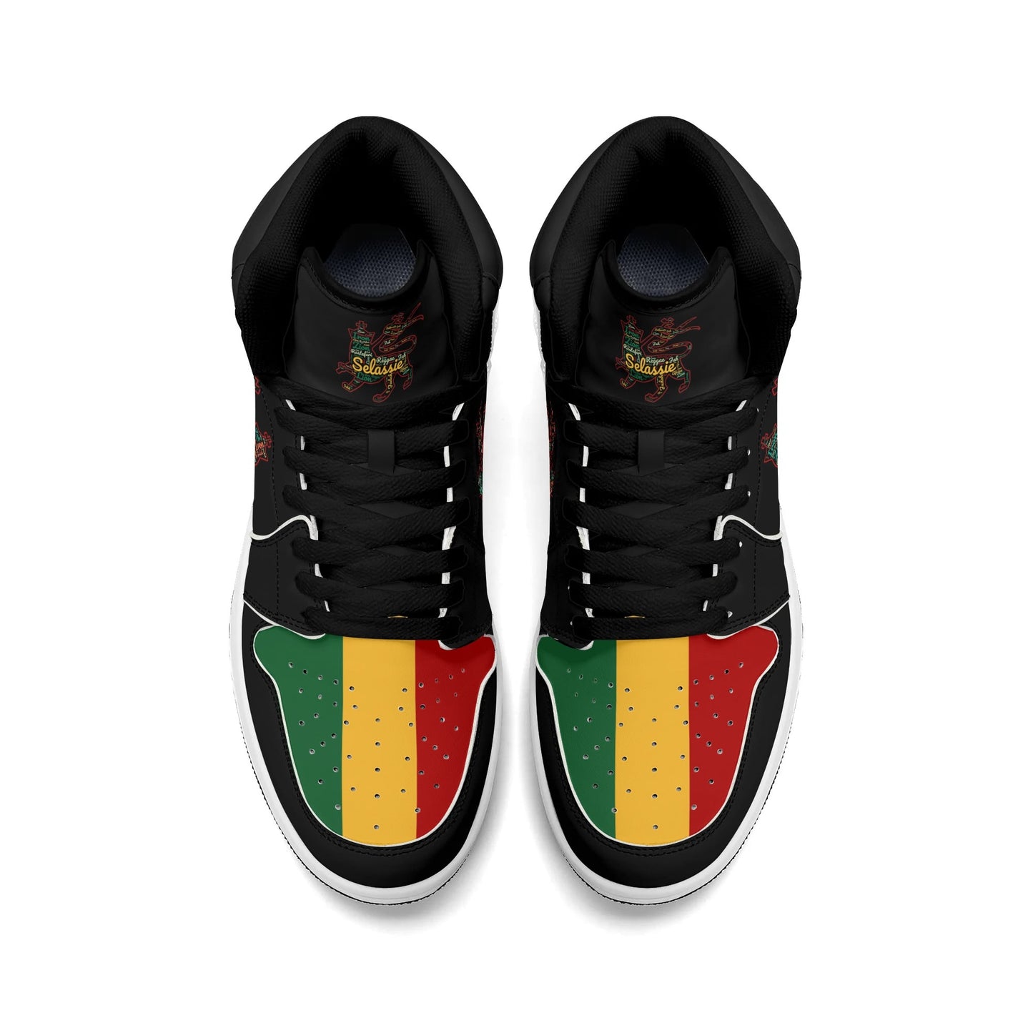 Jamrock Classics High - Jah Lion of Judah Black Shoes