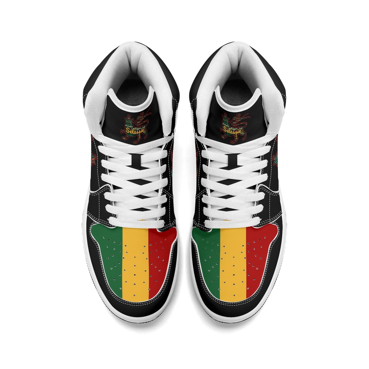 Jamrock Classics High - Jah Lion of Judah Black Shoes