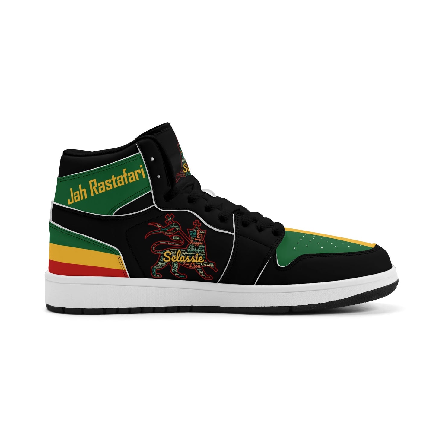 Jamrock Classics High - Jah Lion of Judah Black Shoes