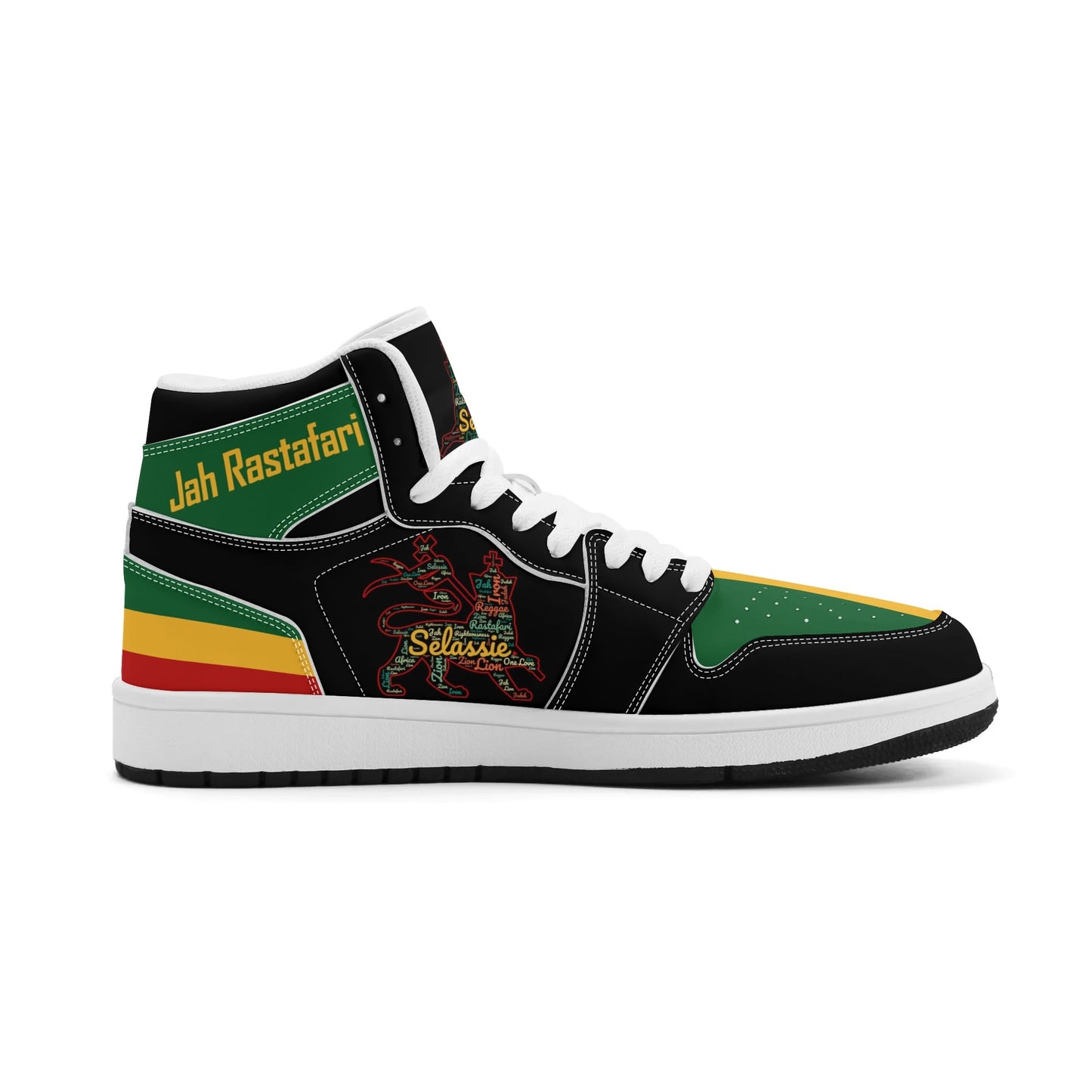 Jamrock Classics High - Jah Lion of Judah Black Shoes
