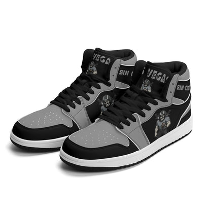Las Vegas football-inspired Jamrock High top sneakers in white with all-over city graphic printed upper