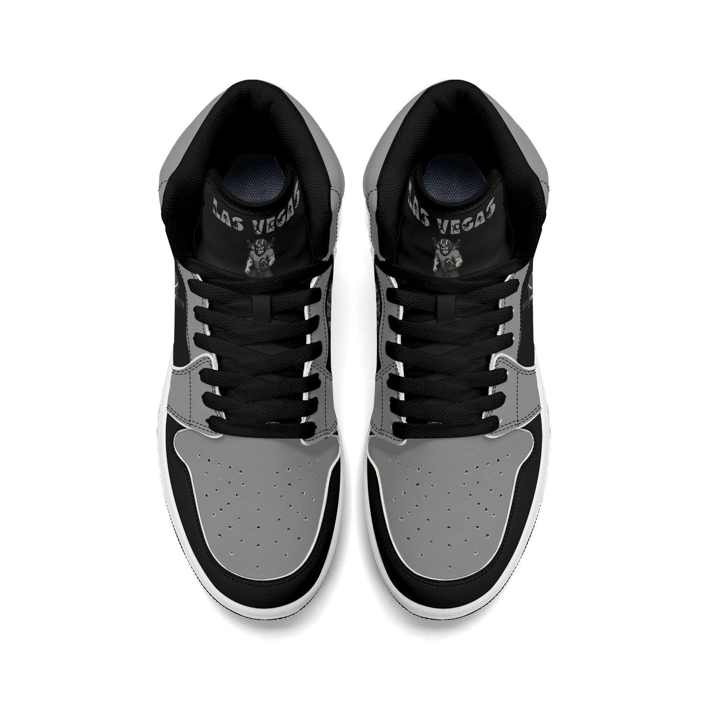 Las Vegas football-inspired Jamrock High top sneakers in white with all-over city graphic printed upper