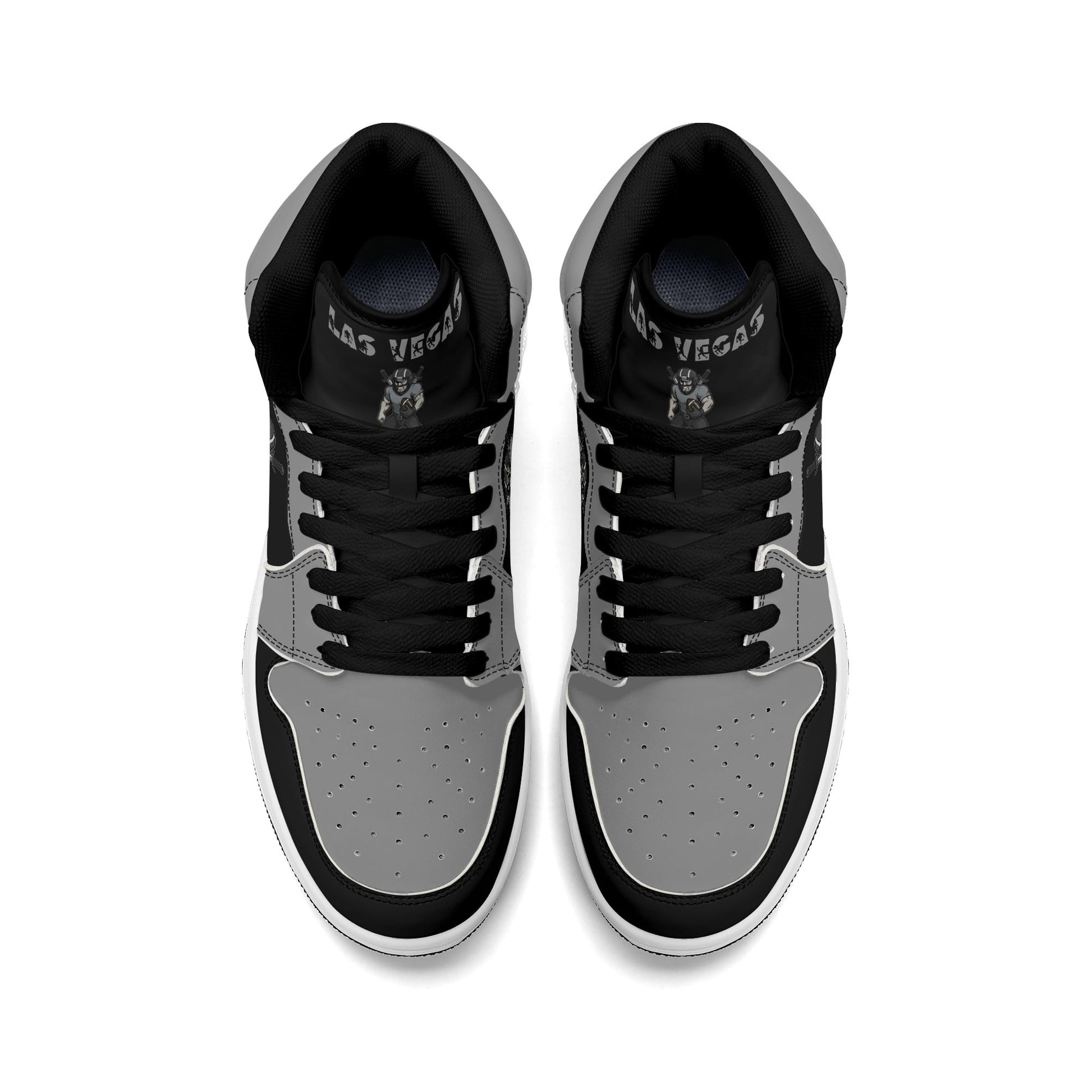 Las Vegas football-inspired Jamrock High top sneakers in white with all-over city graphic printed upper