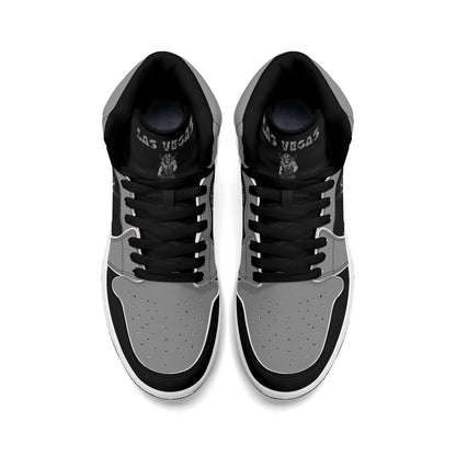 Las Vegas football-inspired Jamrock High top sneakers in white with all-over city graphic printed upper