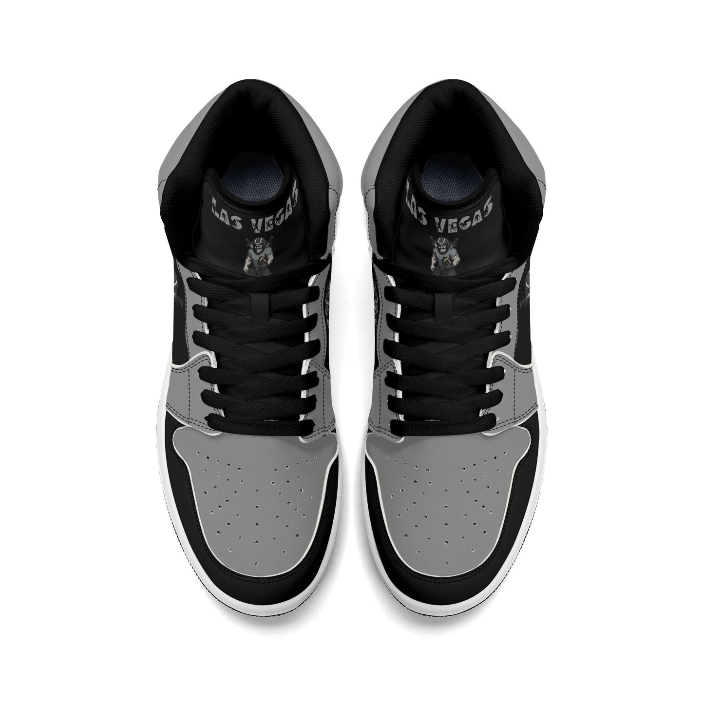 Las Vegas football-inspired Jamrock High top sneakers in white with all-over city graphic printed upper